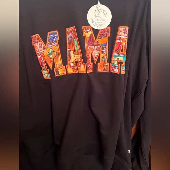 Hunter Grace Mama Crew XL Vibrant Black Crewneck Sweater- bamboo - Picture 3 of 7